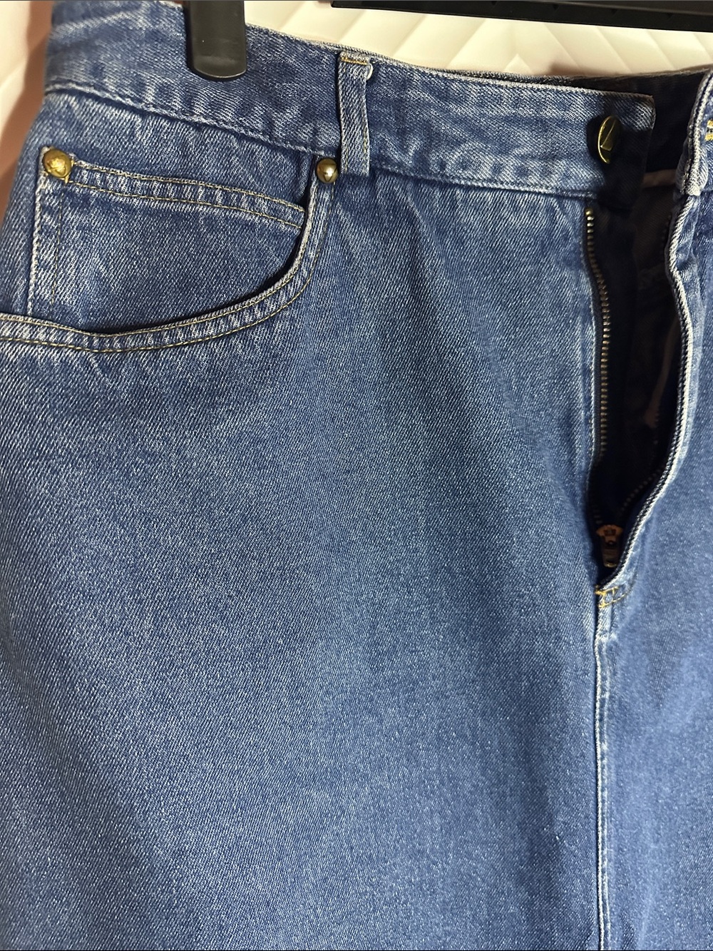 High-Rise Maxi Denim Skirt in Blue - Picture 4 of 8